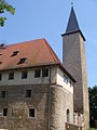 Wasserburg in Niederroßla mit dem höchsten Bergfried Deutschlands mit 57 m Höhe