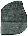 Image 39The Rosetta Stone (c. 196 BC) enabled linguists to begin deciphering ancient Egyptian scripts. (from Ancient Egypt)