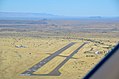 Bird's eye view of Runways 04/22 and 18/36