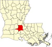 Map of Louisiana highlighting Saint Landry Parish