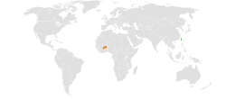 Map indicating locations of Burkina Faso and Taiwan