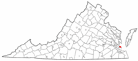 Locatie van Poquoson in Virginia