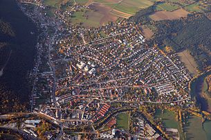 Luftaufnahme von Berndorf Richtung Süden