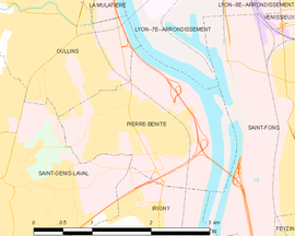 Mapa obce Pierre-Bénite