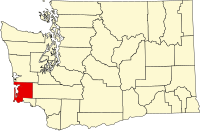 Pacific County na mapě Washingtonu