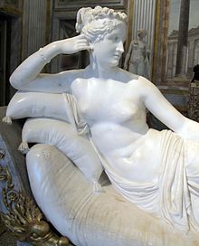 Escultura de Paulina Bonaparte como Venus victoriosa. Antonio Canova. Galería Borghese, Roma.