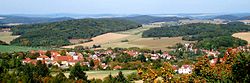 Pohled na Chudenice z rozhledny Bolfánek