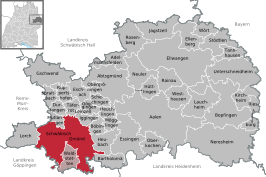 Kaart van Schwäbisch Gmünd