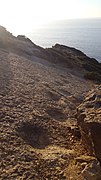 The main dinosaur trackway at the Lagosteiros Natural Monument site