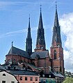 Uppsala Cathedral, Sweden. Only few churches still have three spires like this.