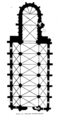 Plan de l'église avant 1846 avec les deux petits escaliers dans l'épaisseur des murs