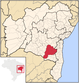 Ligging van de Braziliaanse microregio Vitória da Conquista in Bahia