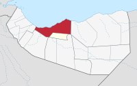 Location of Berbera district in Sahil, Somaliland