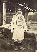 Chuvash woman in traditional attire. Mid-to-late 19th century