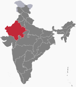拉賈斯坦邦在印度的位置