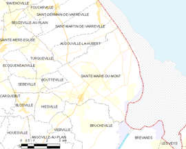 Mapa obce Sainte-Marie-du-Mont