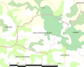 Mapa obce Saint-Girons-en-Béarn