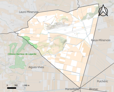 Carte de la ZNIEFF de type 1 sur la commune.