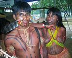 Розфарбування на тілі, аборигени Бразилії (фото близько 2000 року)