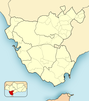 La Línea de la Concepciónの位置（カディス県内）