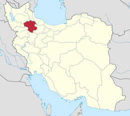 Мапа Ірану з позначеною провінцією Зенджан