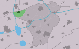 Lokaasje Twizelerheide (grien) yn 'e gemeente Achtkarspelen