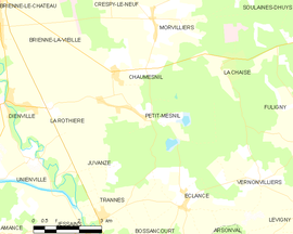 Mapa obce Petit-Mesnil