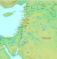 Abbasid Bilad al-Sham (636–940s AD), Jund al-Urdunn (630s–1090s AD) and Jund Filastin (630s–1090s AD) in 850 AD.