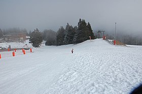 Vue aérienne de la station.