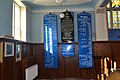 Plaques with the names of Jewish soldiers from Kaunas fallen in World War I and Holocaust victims.