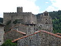 The castle (left) and chapel (right).