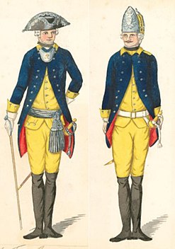 Officer och soldat från Füsilier-Regiment Prinz Heinrich von Preußen 1785