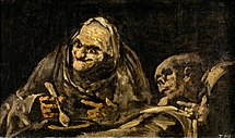 La escudilla de sopa (hacia 1822), pintura negra de Francisco de Goya. Museo del Prado (Madrid).