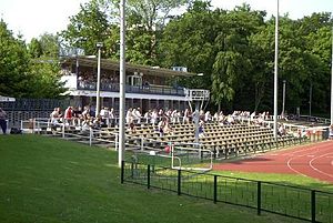 Die Haupttribüne des Volksstadions Greifswald