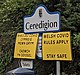 Movement restrictions Sign at a Welsh county border