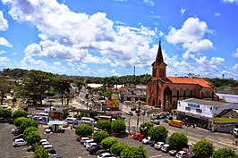 Het centrum van Paulista met de katholieke kerk Santa Isabel rainha de Portugal