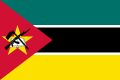 モザンビークの国旗（鍬・小銃・本の交差は、農民・兵士・知識人の団結と社会主義を表す）