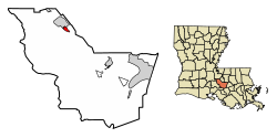 Location of Grosse Tete in Iberville Parish, Louisiana