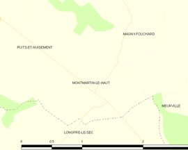 Mapa obce Montmartin-le-Haut