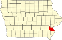 Locatie van Louisa County in Iowa