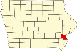 map of Iowa highlighting Louisa County