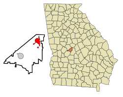 Location in Peach County and the state of جارجیا (امریکی ریاست)