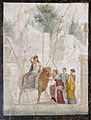 Le rapt d'Europe[b], paysage montagneux. Fresque, H. 125 cm. Casa di Giasone, Ier siècle. Musée archéologique de Naples.