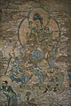 Peinture représentant le bodhisattva Manjushri , provenant des grottes de Yulin, Gansu, Chine, dynastie des Xia occidentaux.