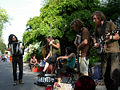 Blackbird Raum busking at Northwest Folklife.