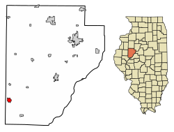 Location of Vermont in Fulton County, Illinois.