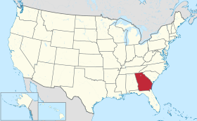 Localização da Geórgia nos Estados Unidos