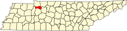 Karte von Houston County innerhalb von Tennessee