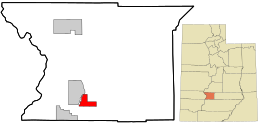 Location in Piute County and the state of Utah.