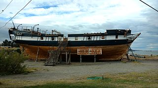 Vista de la réplica del HMS Beagle en febrero de 2016.